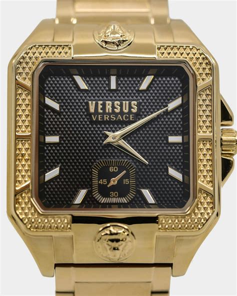 versus versace watch black and gold|black and gold versace watch.